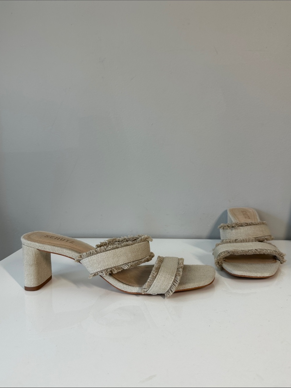 Shutz Amely Mid Block Sandals Size 11 Boho Summer Vacation